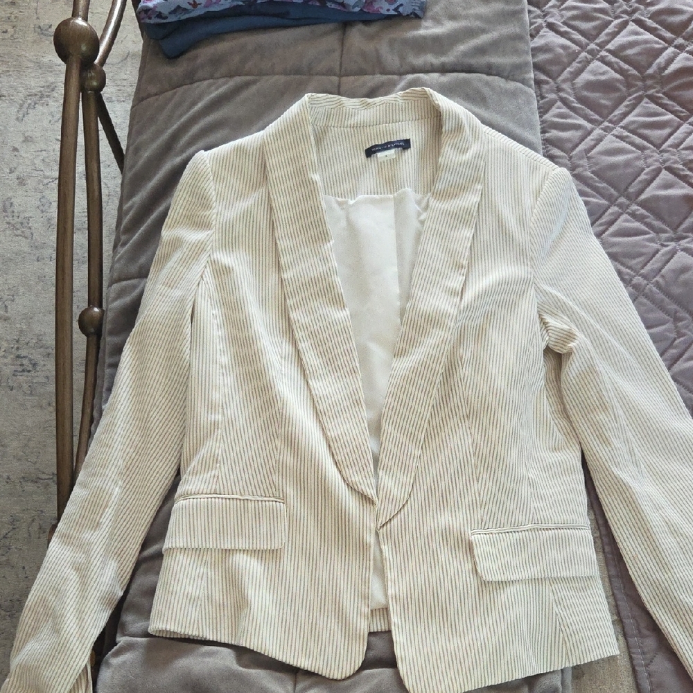 Tommy Hilfiger Beige Striped Blazer